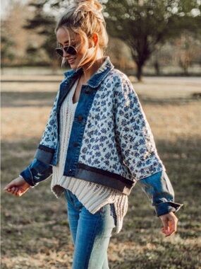 Free People Ditsy Floral Denim Jacket